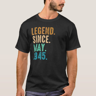 Camiseta 77.o aniversário 77 anos Legenda desde maio de 194