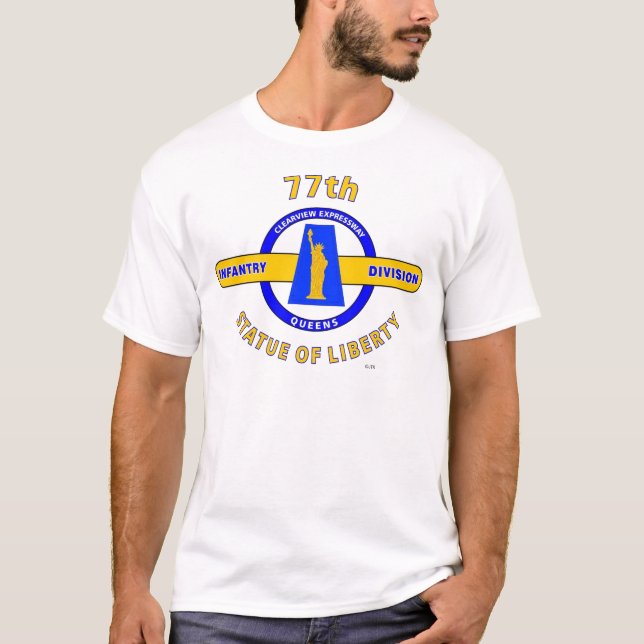 Camiseta 77TH DIVISÃO de INFANTARIA "ESTÁTUA DA LIBERDADE " (Frente)