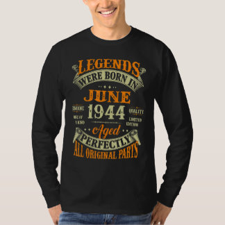 Camiseta 78º Nascer De Legendas De Aniversário Em Junho De