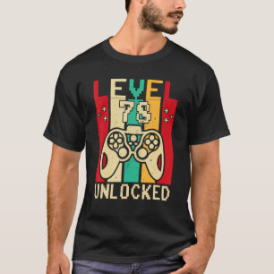 Camiseta 78.º Vovô Gamer Vintage Nível 78 Gamin desbloquead