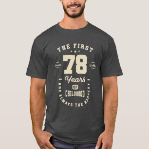 Camiseta 78 anos - Nascer em 1945 - 78º aniversário