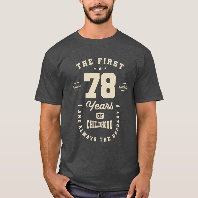 Camiseta 78 anos - Nascer em 1945 - 78º aniversário (Frente)