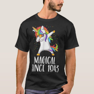 Camiseta 78 anos, unicórnio dab, mágico desde 1943