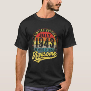 Camiseta 78 anos Vintage julho de 1943 Limited Edition 78T