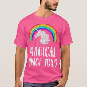 Camiseta 78th birthday, vintage unicorn, Magical since 1943