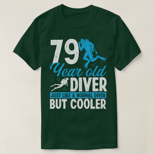 Camiseta 79 Anos de Aniversário do Mergulhador Snorkel 79 (Frente do Design)