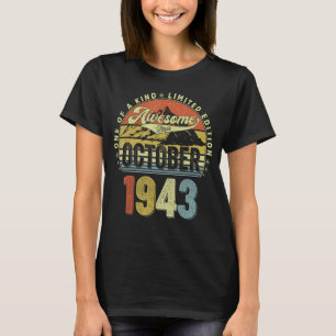 Camiseta 79 anos de idade incrível desde outubro de 1943 79