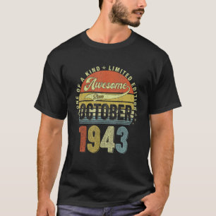 Camiseta 79 anos de idade incrível desde outubro de 1943 79