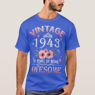 Camiseta 79 Anos Feitos Na Vintage Em 1943 79º Aniversário