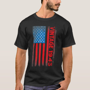 Camiseta 79 anos Vintage 1943 American Flag 79th Birth