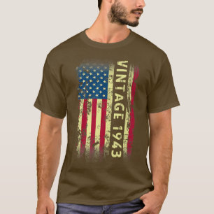 Camiseta 79 Year Old Gifts Vintage 1943 American Flag 79th