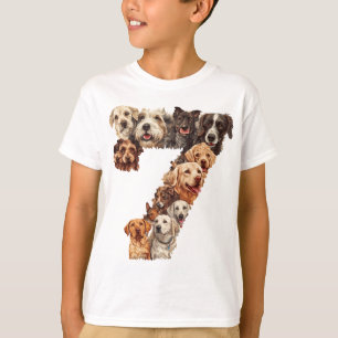 Camiseta 7 Aniversário Cachorro Puppy Pensava Que Crianças 