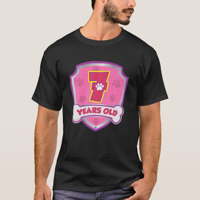 Camiseta 7 Aniversário De 7 Anos De Idade Cães Patrulha Sob (Frente)