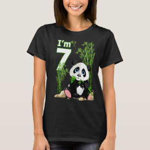 Camiseta 7 Aniversário De 7 Anos Festa Animal Panda 8