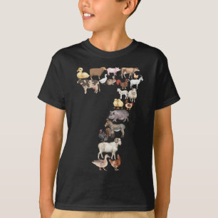 Camiseta 7 Aniversário De Animais De Criação Com 7 Anos De
