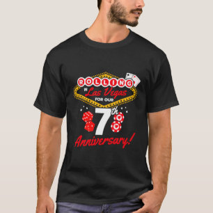 Camiseta 7 Aniversário de Las Vegas 7 de Casamento Aniversá