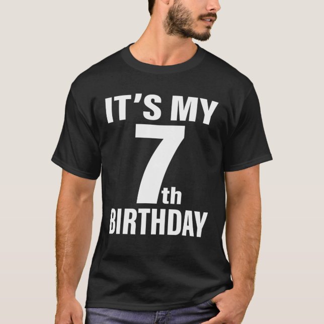 Camiseta 7 Aniversário É meu 7 Aniversário de 7 Anos (Frente)