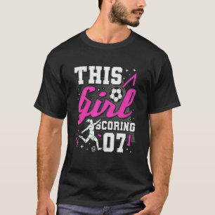 Camiseta 7 Aniversário Esta Garota Pontuando Um Futebol De 