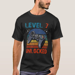 Camiseta 7 Aniversário Nível 7 Videos games desbloqueados J
