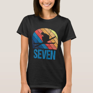 Camiseta 7 Aniversário Retro Esqui Esqui De 7 Anos Menina
