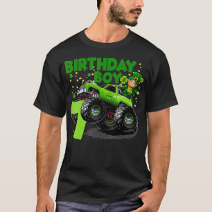 Camiseta 7 Ano Menino de Aniversário Rua De Caminhão-Monstr