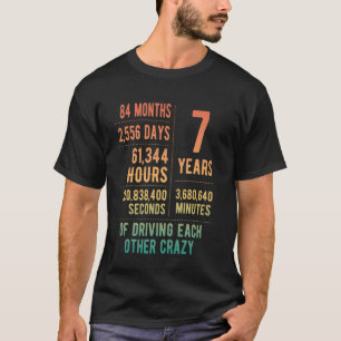 Camiseta 7 Anos Casados Com 7 Engraçado Aniversário 1