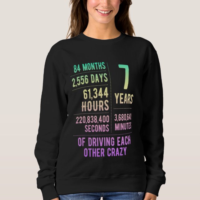 Camiseta 7 anos de casamento com 7 engraçado (Frente)