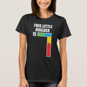 Camiseta 7 Anos De Idade Edifícios Blocos De Brick De 7 Ani