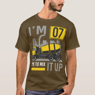 Camiseta 7 anos de idade Hora de Misturá-la Concreta Mixer