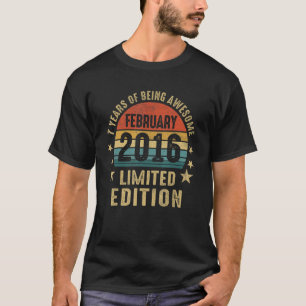 Camiseta 7 anos de idade incrível desde fevereiro de 2016 7