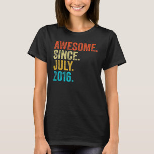 Camiseta 7 Anos De Idade Incrível Desde Julho De 2016 7 Ani