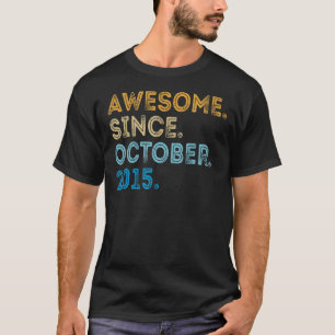Camiseta 7 Anos De Idade Incrível Desde Outubro De 2015 7 B