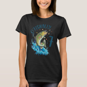 Camiseta 7 Anos De Idade Pescada Aniversário 7 Bass Criança