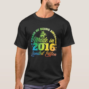 Camiseta 7 anos de ser incrível feito em 2016 Aniversário 7
