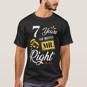 Camiseta 7 Anos De Ser O Sr. Certo, Casais Engraçados Casan