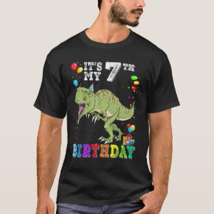 Camiseta 7 anos é meu 7 Aniversário Dinossauro Rex