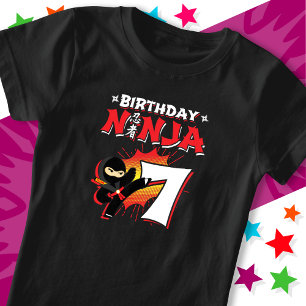 Camiseta 7 anos Estilo de HQ Ninja 7 Aniversário
