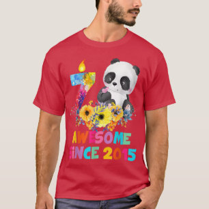 Camiseta 7 Anos Incrível 2015 7 Birthday Girls Panda