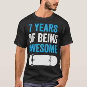 Camiseta 7 anos sendo incrível 7 de patinador de skate