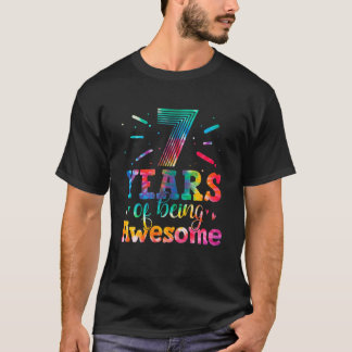 Camiseta 7 Anos Sendo Um Adorável Tie Dye De 7 Anos 7 B