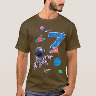 Camiseta 7 Astronauta Astronauta de Aniversário, Garoto De 