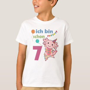 Camiseta 7 Birthday Axolotl, Cuecas De Sete Anos
