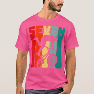 Camiseta 7 Birthday Bmx E Bicicleta De 7 Anos