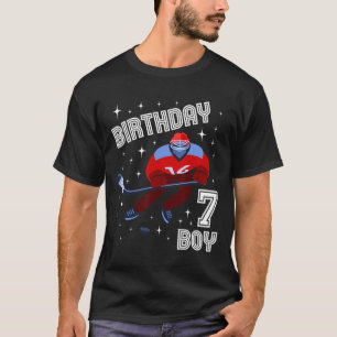 Camiseta 7 Birthday Boy Ice Hockey 7 Anos Diversão B Day M