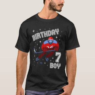 Camiseta 7 Birthday Boy Ice Hockey 7 Anos Engraçado B Dia