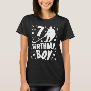 Camiseta 7 Birthday Boy Ice Hockey Kids 7 Anos Festa
