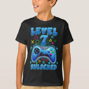 Camiseta 7 Birthday Boy Level 7 Unlocked Video Gamer Birt