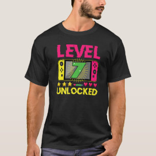 Camiseta 7 Birthday Boy Level 7 Unlocked Video Gamer Birt