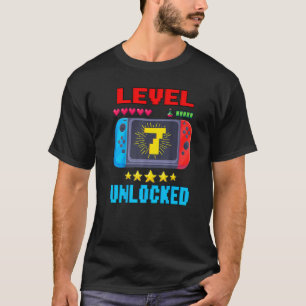 Camiseta 7 Birthday Boy Level 7 Unlocked Video Gamer Birt