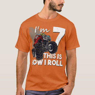 Camiseta 7 Birthday Boy Monster Truck 7 Anos